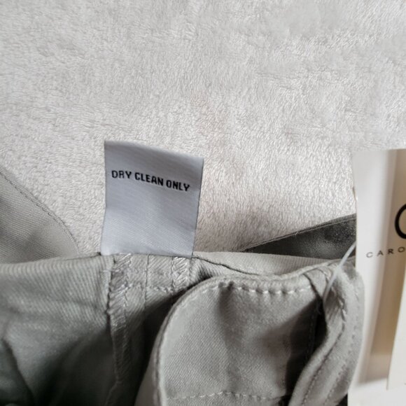 Cabi Women Mid-Rise Mid-Leg Cropped Pants Sz 10 Gray Linen Blend Stretch 491 New - Picture 4 of 10